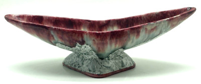 Console Table Bowl VTG Hand Painted Console Table Bowl Dish Italy Pottery Crystaline Drip ...