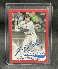 2024 Topps Series 1 Zach Remillard 1989 Topps On-Card Rookie Auto /25 White Sox