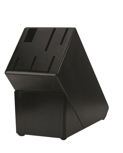 Messerblock ohne Messer Holz schwarz für 6 teilige Messerset Holzblock Universal - Bild 1 von 4