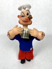Vintage Wind Up Popeye Tin Toy Rubber Max Carl 1967 KFS Complete w/ OG Spinach
