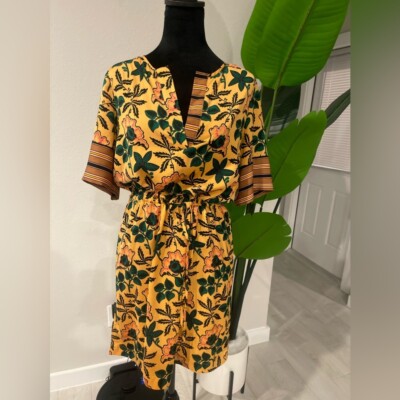 Scotch & soda mixed print floral cinched waist dress S