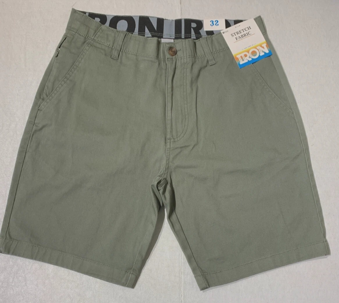 IRON CO. Men's Stretch Fabric Flex Waist Flat Front Shorts True Olive All Size
Opens in a new window