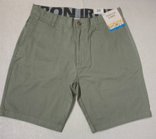 IRON CO. Men's Stretch Fabric Flex Waist Flat Front Shorts True Olive All Size