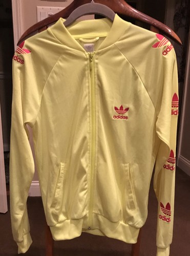 VINTAGE ADIDAS TRACK JACKET NEON YELLOW 