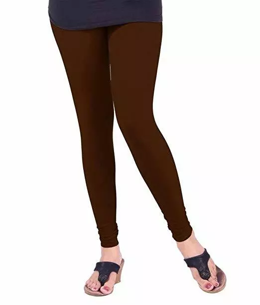 Buy Cotton Lycra Churidar Free Size Brown Leggings Online