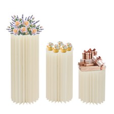 3PCs Foldable Cardboard Centerpiece Display Columns Display for Wedding Party