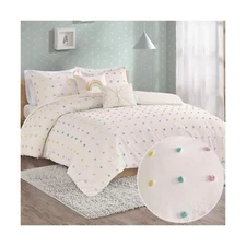 Urban Habitat Kids Callie Cotton Jacquard Weave Colorful Pom Pom Kids Comfort...