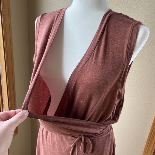 Prana Foundation Wrap Dress Women’s Size XL Terra Heather Midi Stretch Soft - Picture 5 of 16