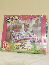 Shopkins Twin Sheet Set 1 Flat 1 Fitted 1 Standard Pillowcase Super Soft NEW