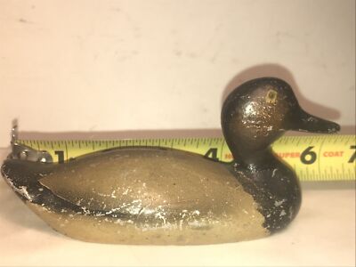 cast aluminum redhead duck decoy paperweight vintage