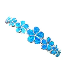 Kivony Blue Opal Plum Flower Bracelets 925 Sterling Sliver Jewelry For Women