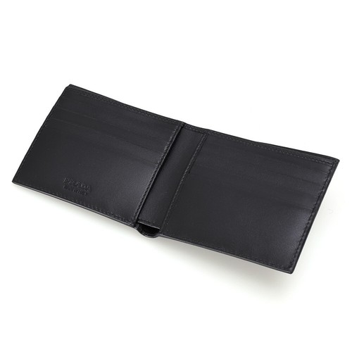 PRADA Wallet Men Bifold Viterodino Leather Black 2MO513 2E54 F0002 - Foto 2 di 8