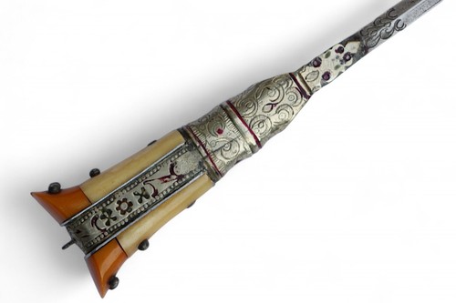 antique islamic Afghan Khyber Knife Straigh Blade Short sword Dagger Messer 25A1 - Picture 15 of 23