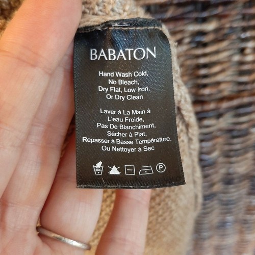 Aritzia Babaton Wool Cashmere Minimalist Grandpa Cardigan Sweater XXS Brown Tan - Picture 7 of 8