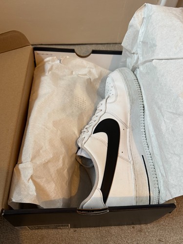 Nike Air Force 1 Low '07 FM Cut Out Swoosh White Black, Size UK 11.5, Boxed - Picture 8 of 8