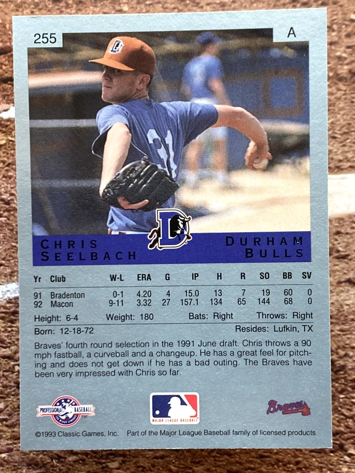1993 Classic Best Chris Seelbach #255 - Image 2 of 2