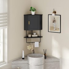 Bathroom Wall Cabinet, Corner Wall Mount Medicine Cabinet with Adjustable She...