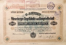 TOP-RAR: 5 Actien der WIENERBERGER ZIEGELFABRIKS- UND BAUGESELLSCHAFT