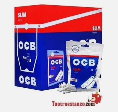 Filtri OCB slim 6mm - 50 borse di 150 filtri - 7500 Filtri
