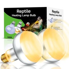 2-Pack 100W UVA Reptile Heat Lamp Bulbs - Daylight Basking Light for Lizards, Tu