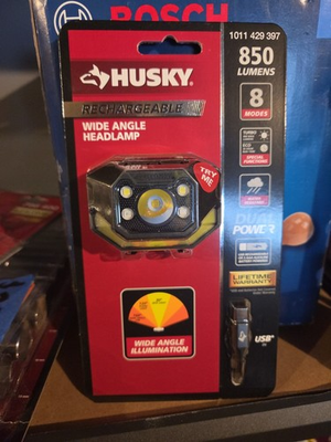#ad Husky PVL HLP 0006 850 Lumens Wide Angle Dual Power Headlamp 1011 429 397 $25.00