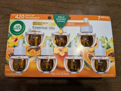 Air Wick Hawaii Exotic Papaya Hibiscus Flower Refill Plug Ins Scented Oil 7 ct.