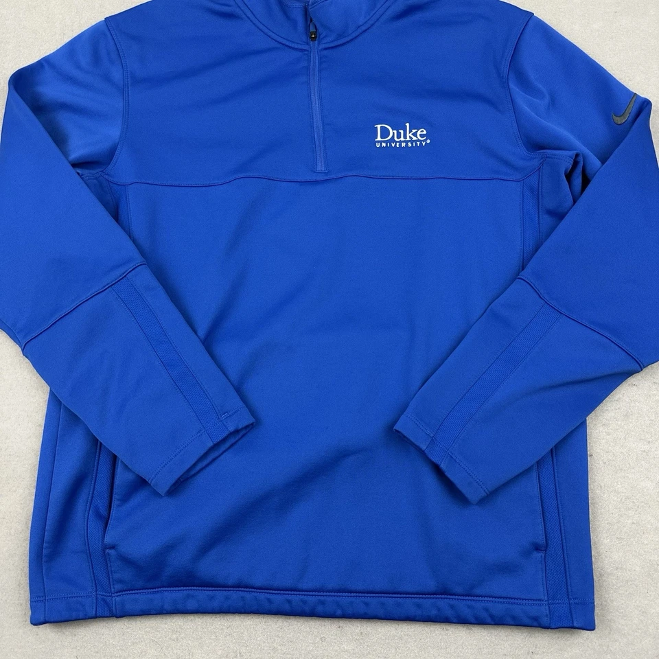Suéter Duke Blue Devils Hombres Azul Medio Nike Golf Ajuste Térmico 1/4 Cremallera NCAA M Foto 3 de 4
