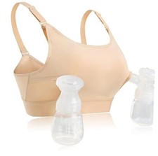 Hands Free Pumping Bra Hands-Free Breast Pump Bra Nursing Bras for Small Beige