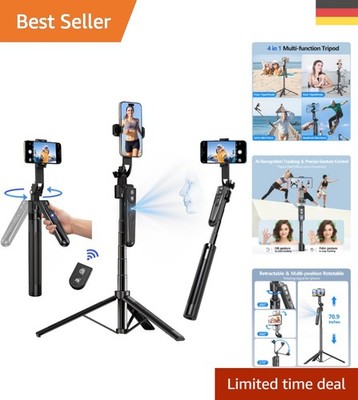 180cm Selfie-Stick-Stativ mit 360° Drehung und Automatischer Gesichtsverfolgung