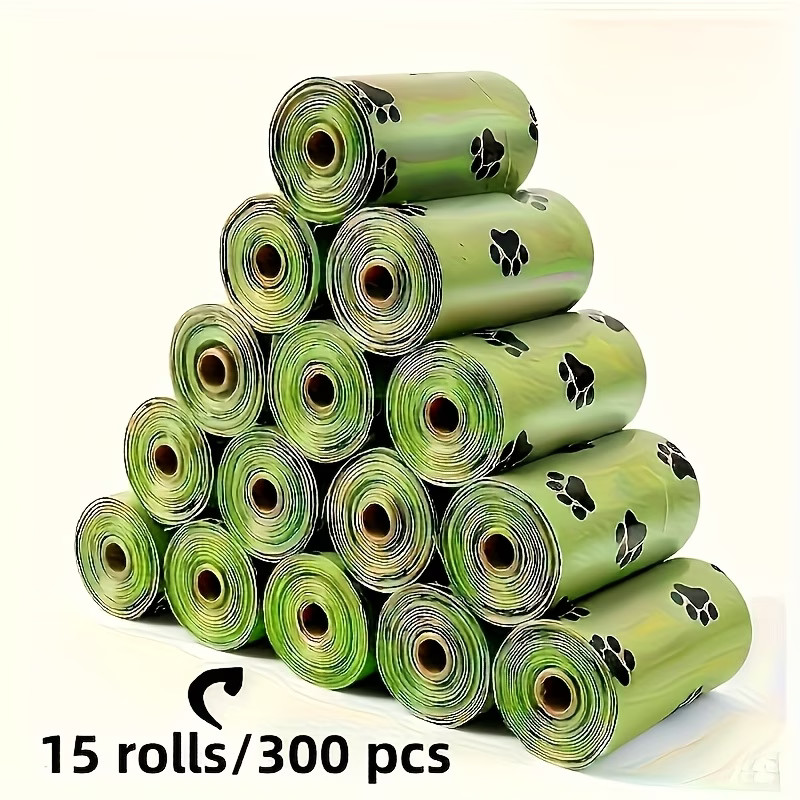 Poop Bags Cat &Dog, Pet Waste Bags Unscented Extra Thick Leak-Proof 15 Rolls/300