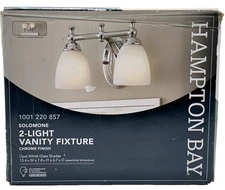 Hampton Bay Solomone 2-Light Polished Chrome Vanity Light with Opal Glass Shades