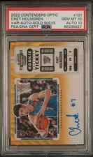 2022 CONTENDERS OPTIC VAR-AUTO-GOLD WAVE #131 CHET HOLMGREN 3/10 PSA 10 AUTO 10