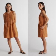 New Quince European Linen Sleeveless Dress Terracotta XL