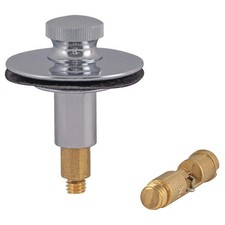 GRAINGER APPROVED 35255 Push and Pull Drain Stopper,Silver 444K24
