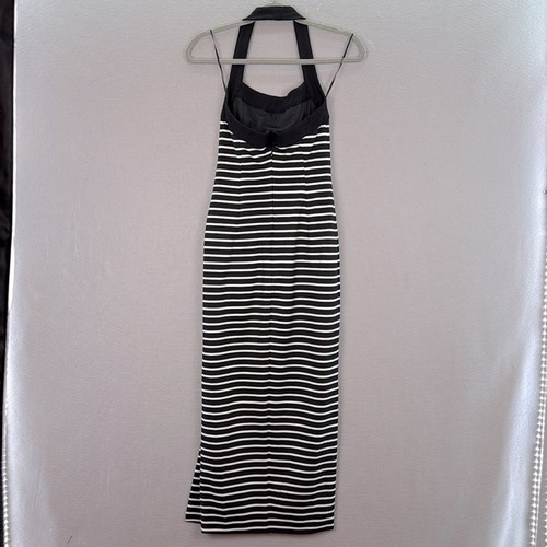 Nicholas - women’s Jane long Midi Black & White Striped Halter Dress W slit SZ S - Picture 7 of 9