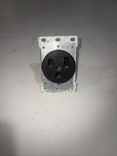 NEMA 6-50R Receptacle Outlet 50 Amp Flush Mounting, 3 Wire 125/250V, Black