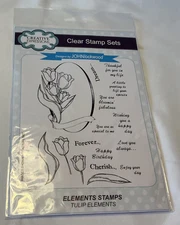 Creative Expressions Elements Stamps Clear Stamp Set - Tulip Elements - New