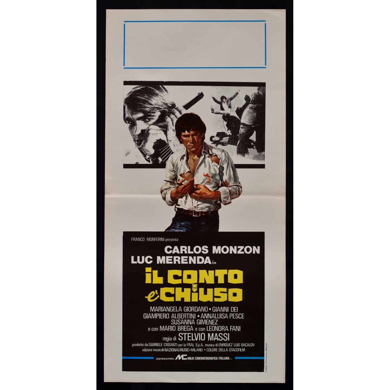 Locandina originale film Il conto è chiuso (1976) - Regia di Stelvio Massi