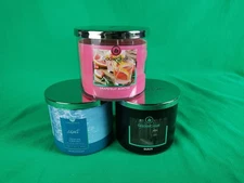 Lot Of 3~Goose Creek 3-Wick Candles 14.5oz Guilty/Grapefruit Mimosa Air&Sea Salt
