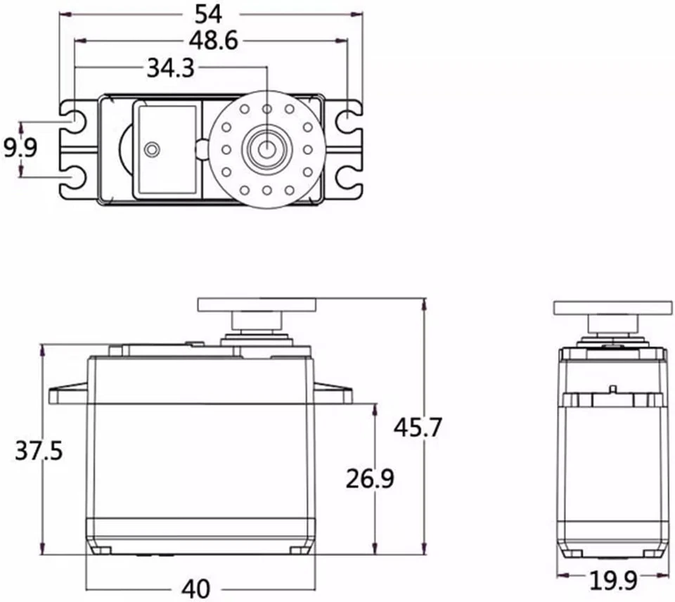 4X K-power RC Servo M1500 15KG Torque Metal Gear Similar Model MG996R/MG995 - Image 3 of 4