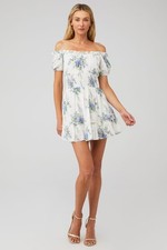 LoveShackFancy LAI Dress Medium Periwinkle Aqua Casual Elegant Summer