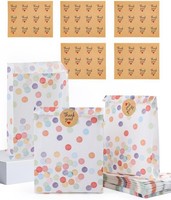 GeschenktüTen 50 StüCk PapiertüTen 19X13X3Cm Mit 60 Aufklebern FüR
