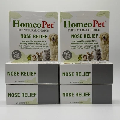 4 Pack HomeoPet Nose Relief 15 ml For Dogs, Cats & Small Pets - New In Box