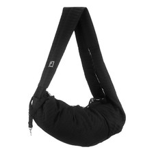 Dog Sling Carrier Breathable Waterproof with Pocket (Black, 1 Pcs)