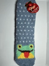 Fuzzy Slipper Socks NWT Shoe Size 5-10 Frog Sticking Out Tongue Gift Teens