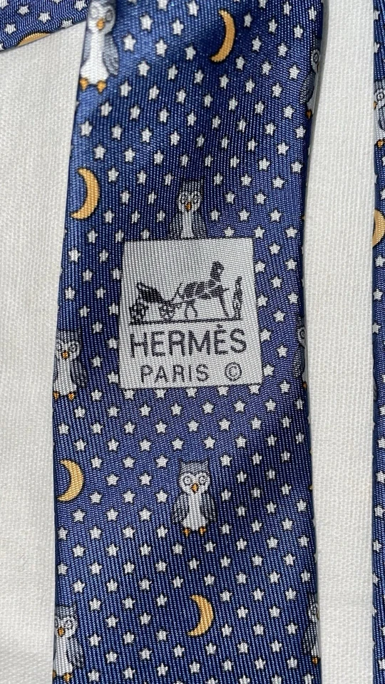 Cravatta Hermès Paris 100% Seta - Imagen 2 de 4