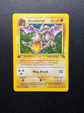 Pokemon Card Aerodactyl 1/62 Fossil 1st Edition Holo Rare WOTC LP/MP