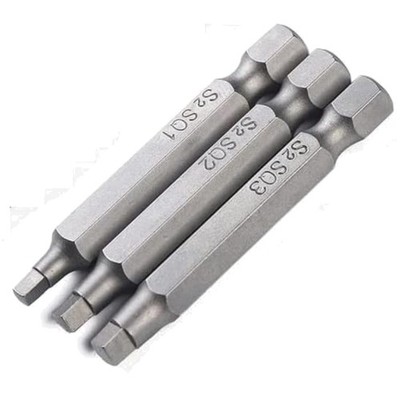 Square Screwdriver Bits, 1/4 Inch Hex Shank Square Screwdriver, S2 Steel SQ1 ...