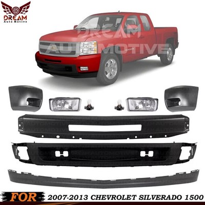 Front Bumper Kit With Fog Lights Set For 2007-2013 Chevrolet Silverado 1500