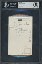 Beatles George Harrison Signed Autograph 3.5x5 Postcard Beckett BAS Encapsulated